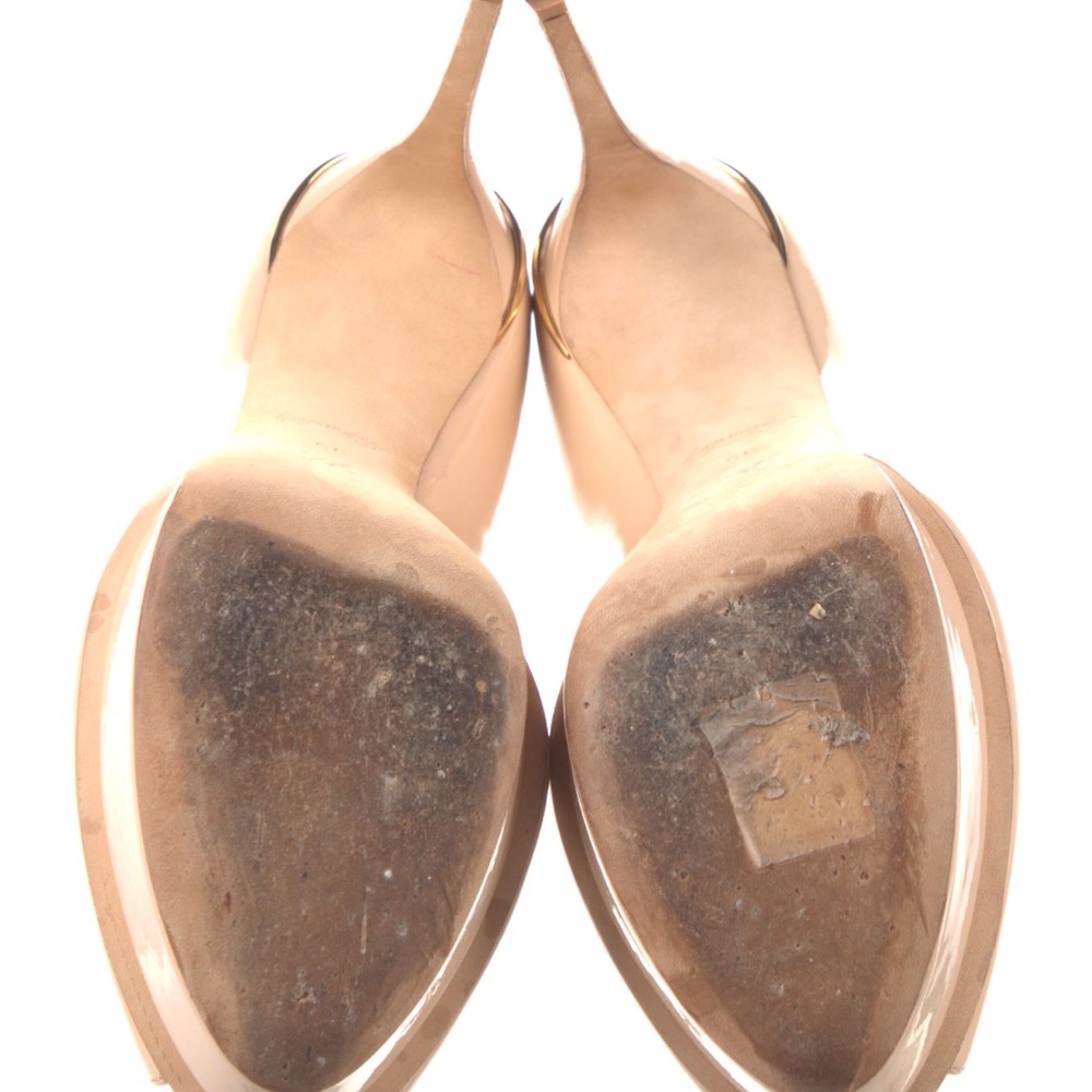 LOUIS VUITTON Eyeline Patent Leather Nude Peep-Toe Platform Pumps Size 9, EU 39 - Picture 5 of 8